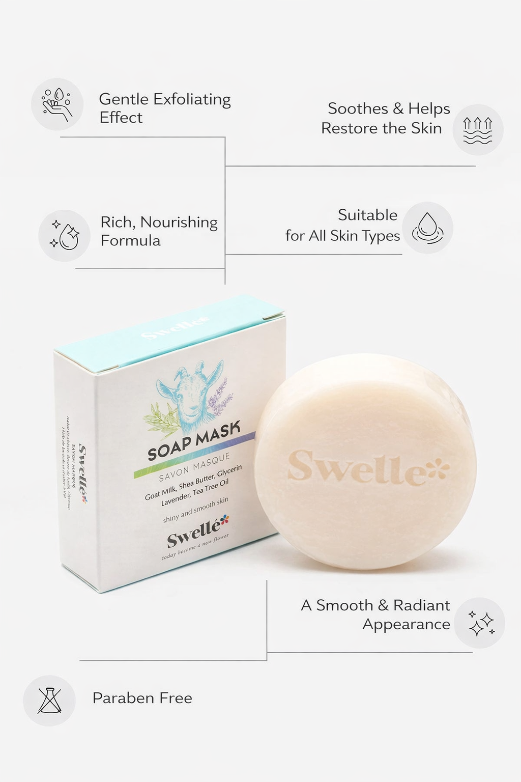 Swelle Soap Mask – Nourishing & Balancing Bar for Face & Body
